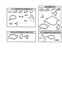 Gasket Sets Diagram and Parts List for 198700  Briggs and Stratton Engine